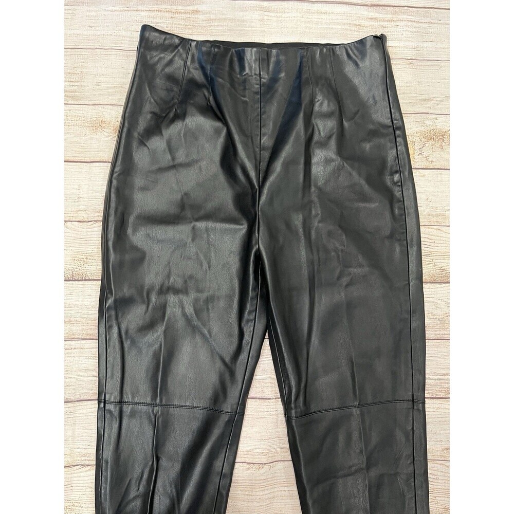 ZARA Faux Leather Pants Elastic Waist With Side Zipper Women's Size XL - Picture 2 of 5